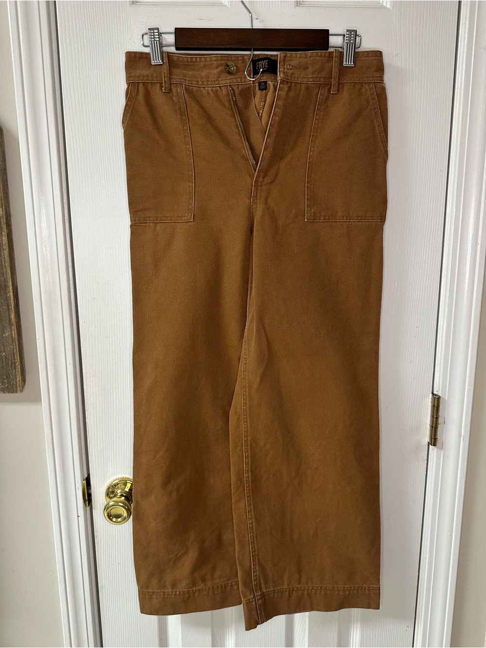 FRYE Women's Khaki Tan Chinos with Front Patch Pockets